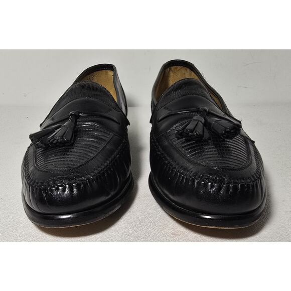 MEZLAN \'AVELLINO\' GENUINE LIZARD BLACK LOAFERS W/TASSELS Made In Spain-SZ 9.5 main image 7